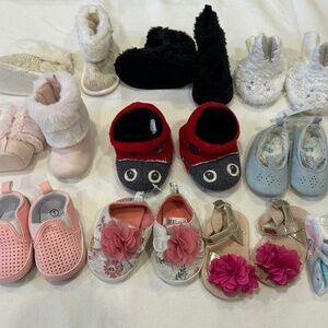 10 pair baby shoe bundle girl